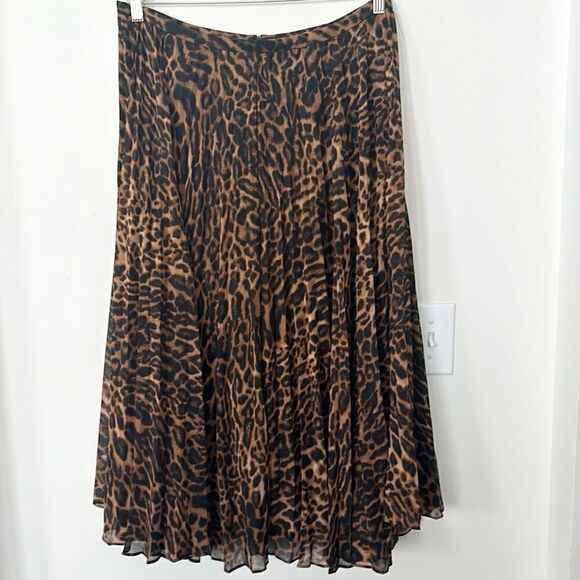 Ralph Lauren Black Label Chiffon Leopard Skirt 12 - Picture 1 of 8